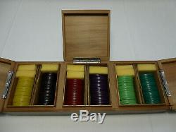 Vintage Art Deco Bakelite Poker Chips Set 138 pcs Scarce Colors 1 1/2