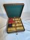 Vintage Bakelite Catalin Poker Chip Set Of 219 In Lowe Case Red Green Buttersc
