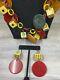 Vintage Bakelite Colorful Gambling Poker Chips & Dice Necklace & Earrings Set