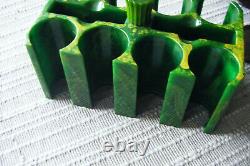 Vintage Bakelite Green Marbalized Poker Chip Holder 204 Translucant Chips