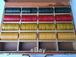 Vintage Bakelite Marbled (Catalin) 400 Piece Poker Chip Set in Case