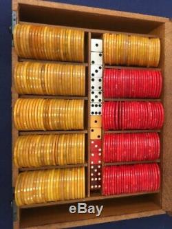 Vintage Bakelite Poker Chip Set