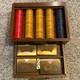 Vintage Bakelite Poker Chip Set 251 chips Wood Brass Box WLS