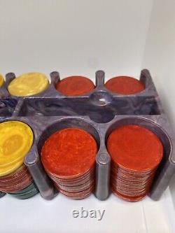 Vintage Bakelite Poker Set And Crisloid 150 Piece Set. Holder Is 9 X 4 Wide