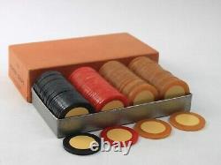 Vintage Bakelite Two Color Injected Poker Chip Set New Old Stock