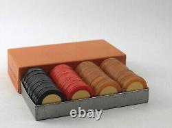 Vintage Bakelite Two Color Injected Poker Chip Set New Old Stock