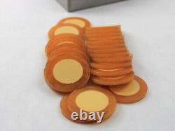 Vintage Bakelite Two Color Injected Poker Chip Set New Old Stock