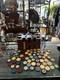Vintage CLAY Poker Chip Set Wood Caddy Carrier Case CROWN CHIPS