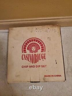 Vintage Casino Chips And Dip Set