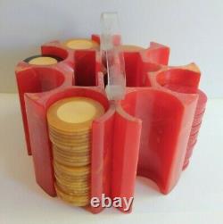 Vintage Catalin Bakelite Poker Chip Holder