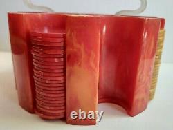 Vintage Catalin Bakelite Poker Chip Holder