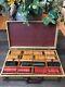 Vintage Catalin Bakelite Poker Chip Set Herringbone Case Abercrombie & Fitch