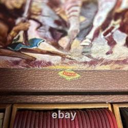 Vintage Clay Poker Chip Set 300 Dominoes Bakelite Dice Cards Horses AMERICANA