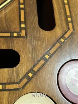 Vintage Drueke Rare #512 400+ Clay PokerChip Set In Wood Carousel Handsome Inlay