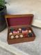 Vintage Golf Poker Set withWooden box, chip tray & cards red white blue