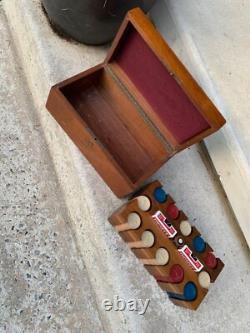 Vintage Golf Poker Set withWooden box, chip tray & cards red white blue