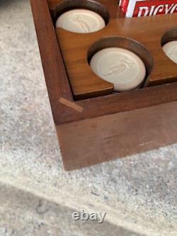 Vintage Golf Poker Set withWooden box, chip tray & cards red white blue