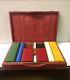Vintage Gucci Red Leather Poker Set Case Card Game Dice Set Chips Cards Luxury