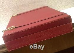 Vintage Gucci Red Leather Poker Set Case Card Game Dice Set Chips Cards Luxury
