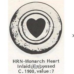 Vintage HRN Monarch Heart Inlaid Poker Chips Set of 8 Different Colors Rare HTF