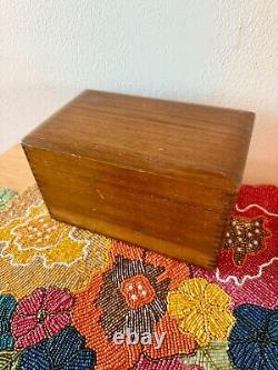 Vintage Handmade Wood Bakelite Poker Chip Caddy Boxed Set