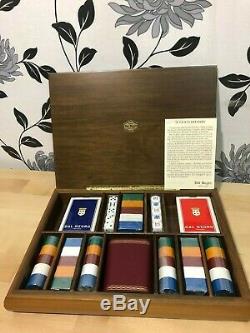 Vintage Italian Dal Negro Wooden Set Poker Chips Card Dice Brand New Sealed RARE