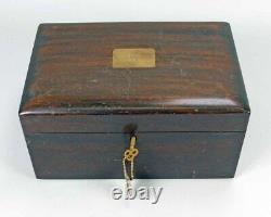 Vintage Large Poker Set Locking Wood Box Evening Star Clay Chips Rare