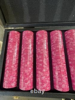Vintage Mahjong Style Faux Alligator Poker Chip Set 550 Lo-Ball Chips-10 Rows