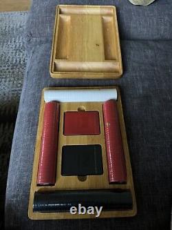 Vintage Marlboro Poker Chip and Playing Card Set With Wooden Case