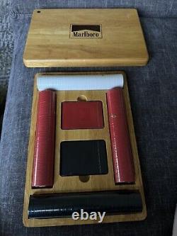 Vintage Marlboro Poker Chip and Playing Card Set With Wooden Case