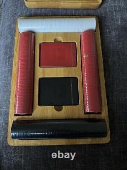 Vintage Marlboro Poker Chip and Playing Card Set With Wooden Case