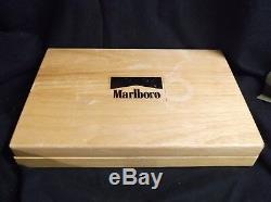 Vintage Marlboro poker set wooden box used