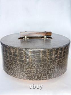 Vintage Mid Century Modern Rotating Wood Poker Chip Caddy Set with Case 300