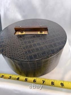 Vintage Mid Century Modern Rotating Wood Poker Chip Caddy Set with Case 300