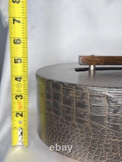 Vintage Mid Century Modern Rotating Wood Poker Chip Caddy Set with Case 300