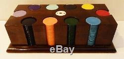 Vintage Multicolor Bakelite 300 Game Counter / Poker Chip Set in Case