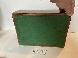 Vintage Octagonal Bakelite Poker Chip Set Wooden Carrier Box Playing Card Holder