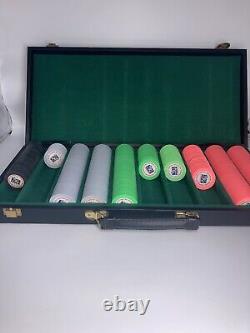 Vintage Paulson Clay Poker Chips Top Hat & Cane Sample Casino Set 376 Sharp RARE