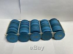Vintage Paulson Poker Chip Set Top Hat and Cane $1 & $5 1300+ Chips