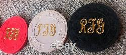 Vintage Paulson Top Hat & Cane 10 g Clay Monogrammed 599 Count Poker Chip Set