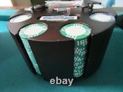 Vintage Poker Chip Set Caddy Cards, 1970s Poker Set 224 PCS 2 DECKS LEATHER BOX