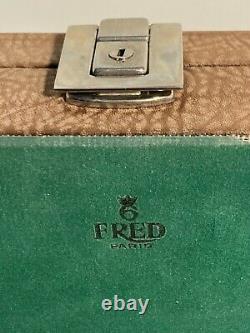 Vintage Poker Chip Set Fred Paris Wood Box with Sailboat Art Make Offer