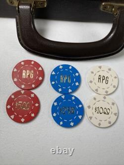 Vintage Poker Chip Set'RPG', $ Amount apprx 400 Chips With Case lock & keys