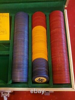 Vintage Poker Chip Set (x288 chips) Native American Good Luck Swastika