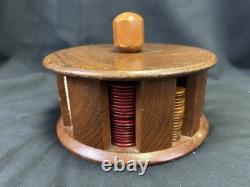 Vintage Poker Chips Set with Wood Caddy & Colorful Early Plastic Chips Vintage Poker Chips Set with Wood Caddy & Colorful Early Plastic Chips