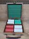 Vintage Poker Set Chips Set $1 $5 $25 Wood Box White Red Green Horse