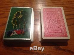 Vintage Poker Set In very nice wood box with flag chips