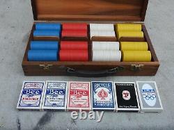 Vintage Poker Set With Monogrammed Clay Chips