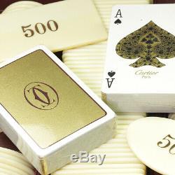 Vintage Rare Cartier Poker Chip & Playing Card Set