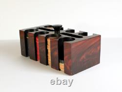 Vintage Rosewood Grain Paint POKER CHIP BOX SET Bakelite Chips Caddy Wood